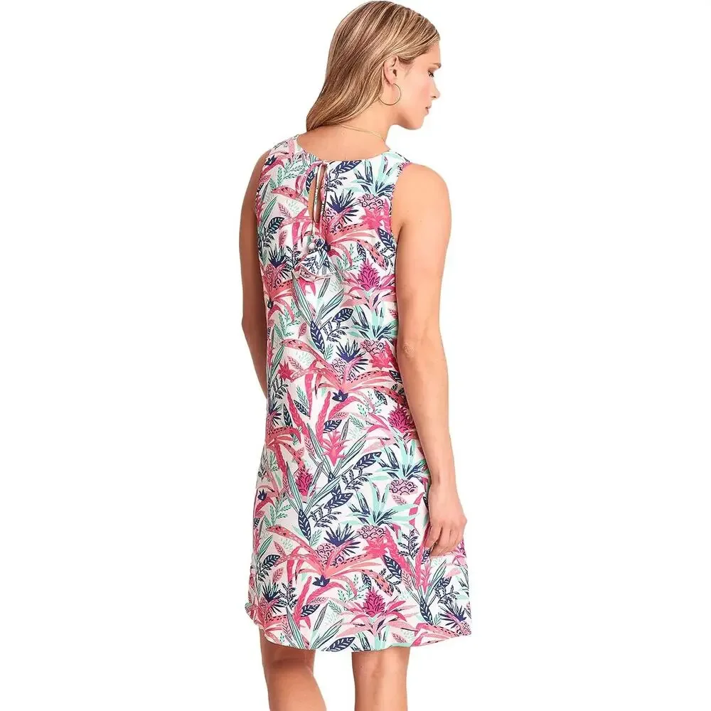 NEW Hatley Meghan Dress Pineapple Tropical Floral Sleeveless Trapeze Dress XS